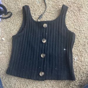 Black Button Stylish Tank top